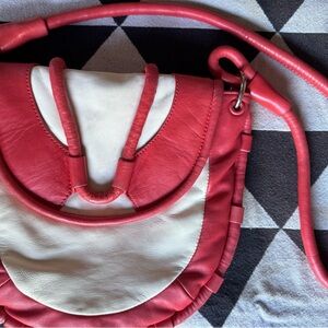 Cynthia Rowley leather Red and White Women's Bag purse